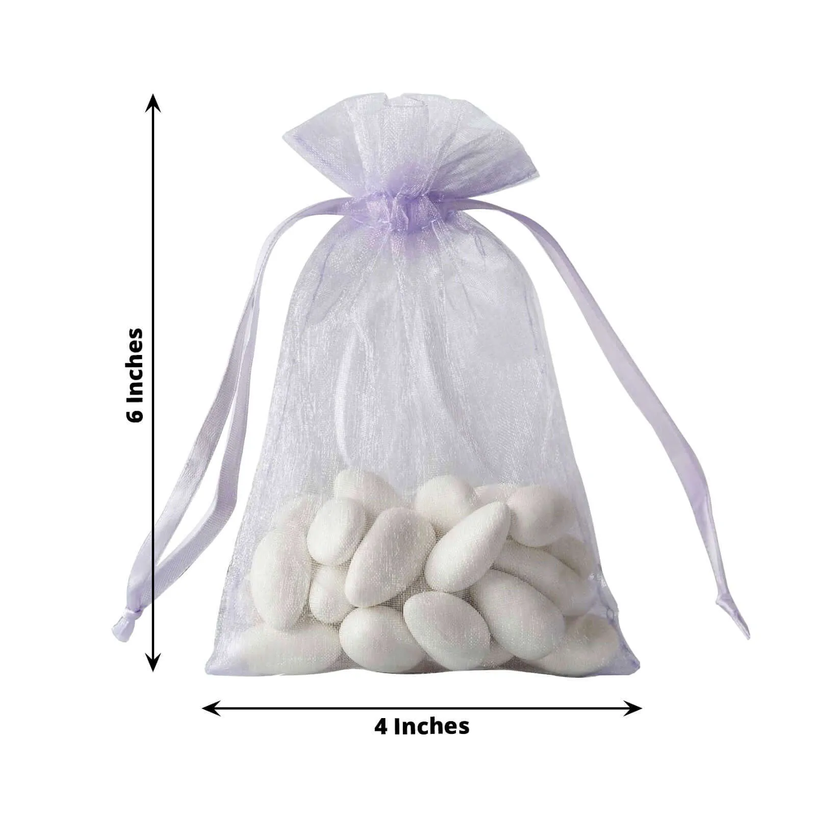 10 Pack 4"x6" Lavender Lilac Organza Drawstring Wedding Party Favor Gift Bags