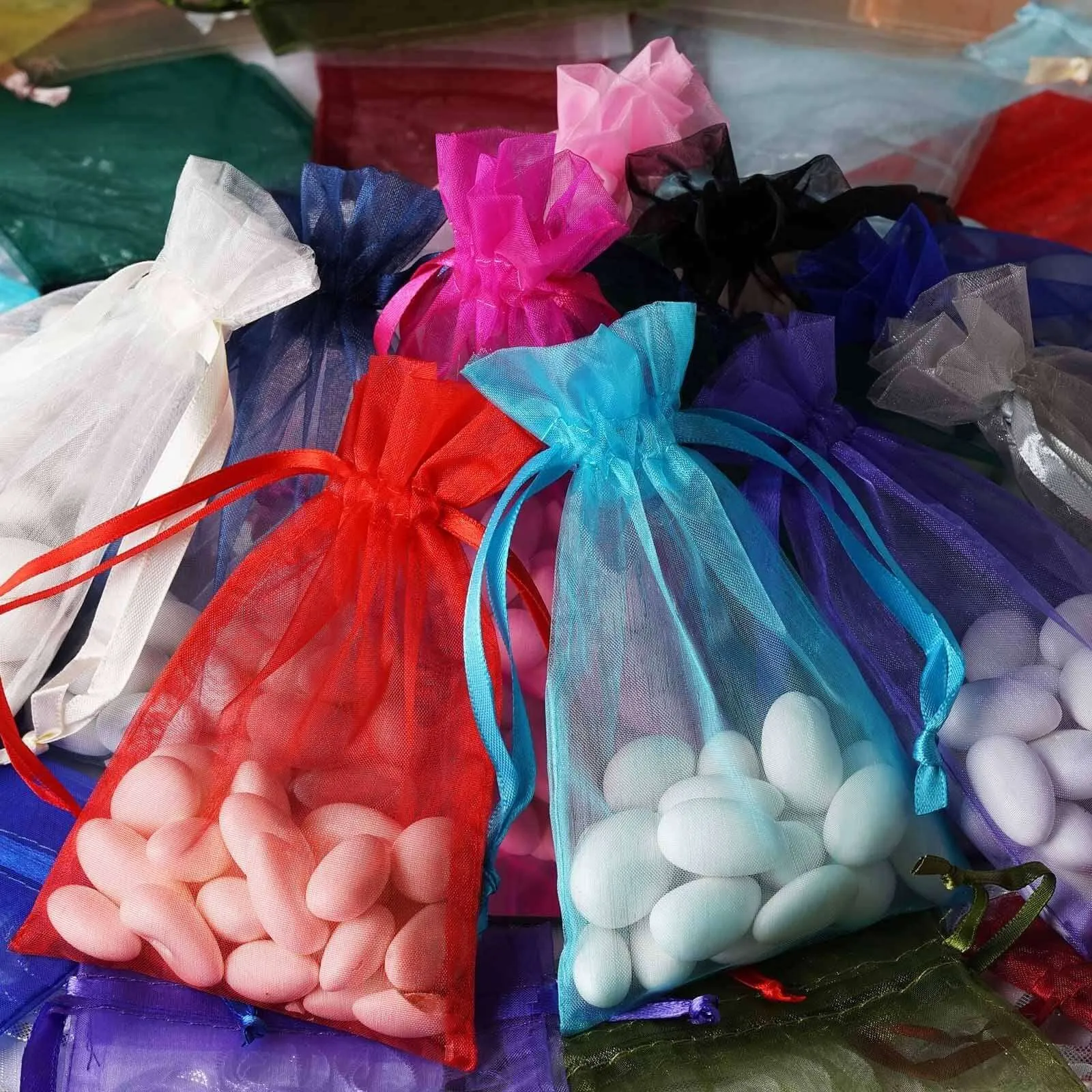 10 Pack 4"x6" Lavender Lilac Organza Drawstring Wedding Party Favor Gift Bags