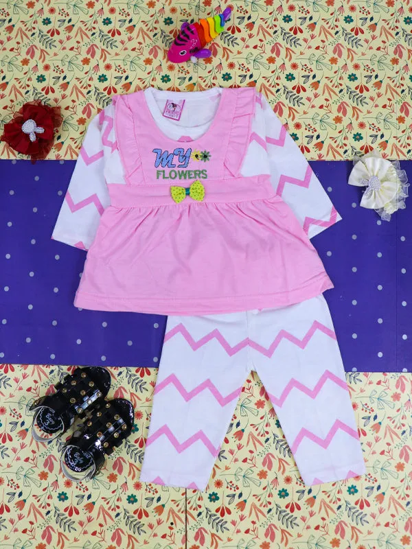 3Mth - 9Mth Flowers Pink Baby Suit For Newborn NBS118