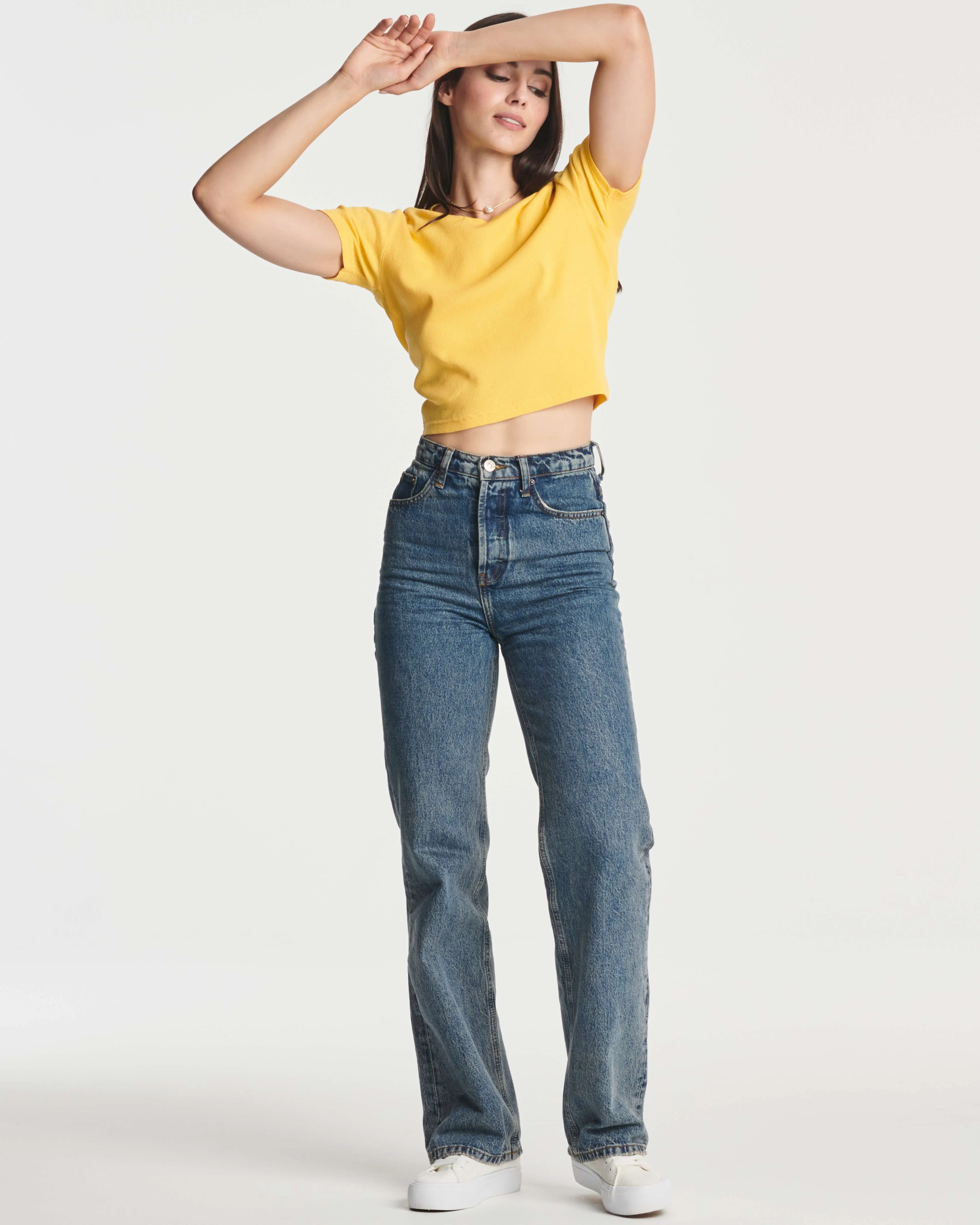 4 Pack: Women's Short Sleeve Ribbed Knit Crop Top (Available in Plus Size)