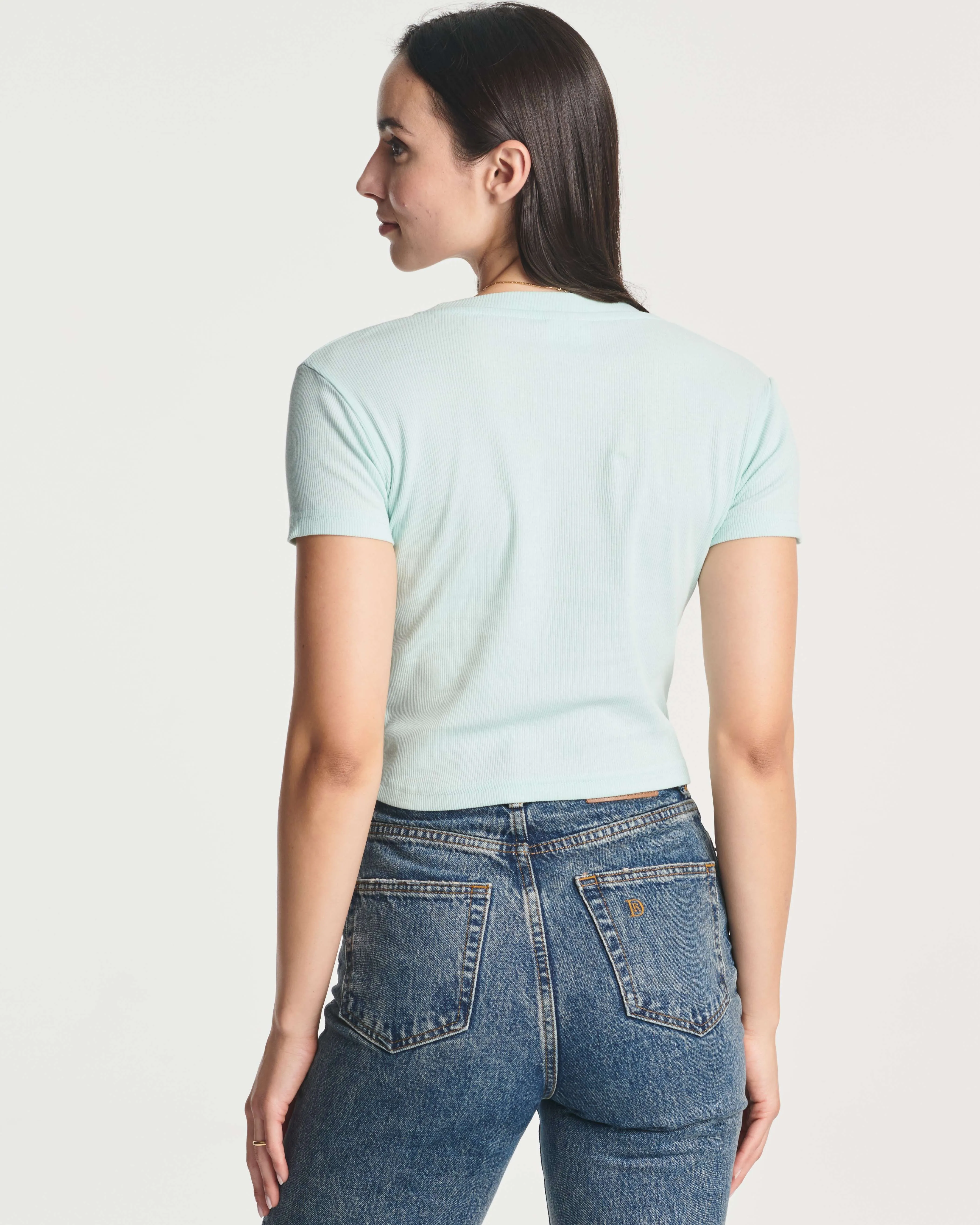 4 Pack: Women's Short Sleeve Ribbed Knit Crop Top (Available in Plus Size)