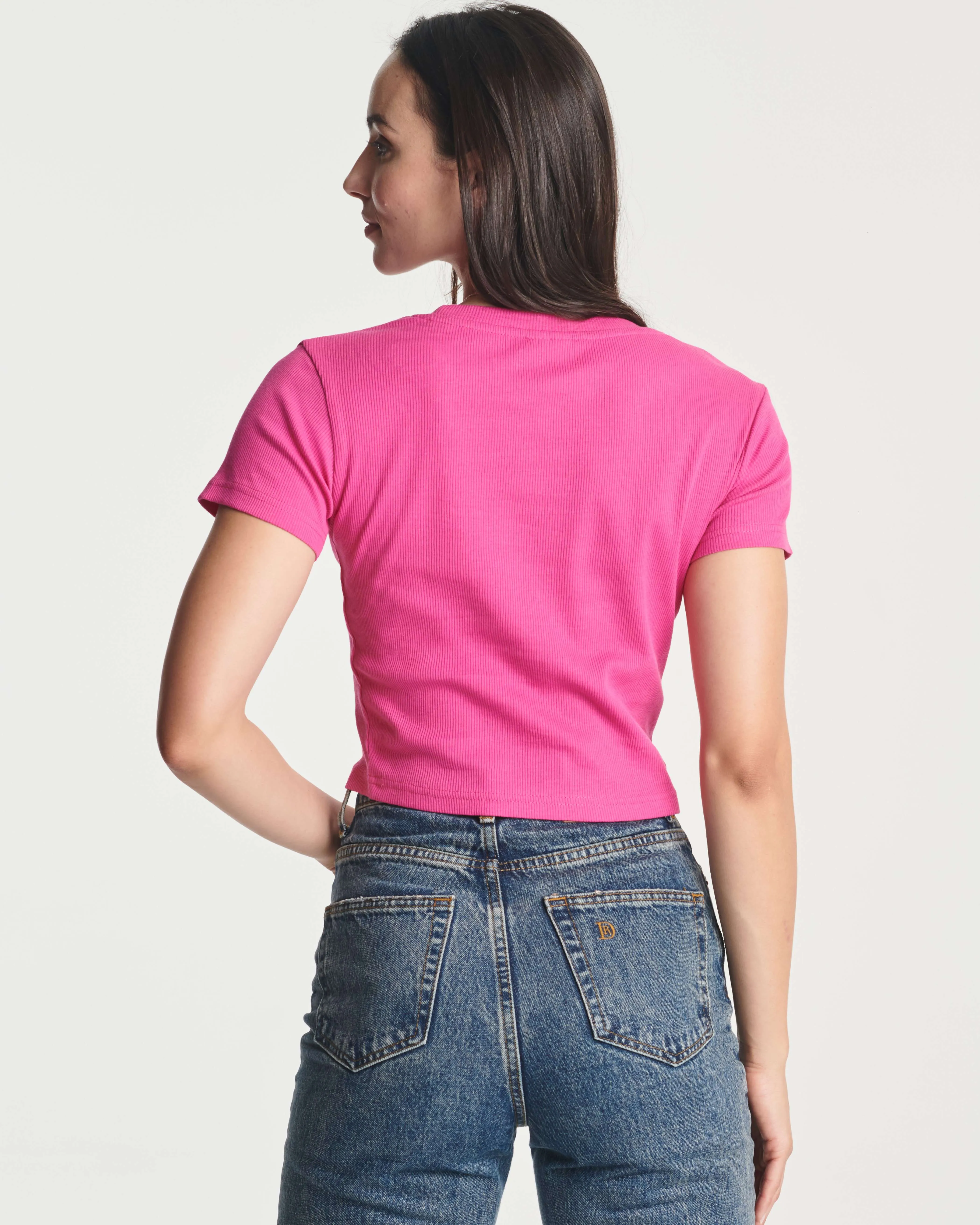 4 Pack: Women's Short Sleeve Ribbed Knit Crop Top (Available in Plus Size)