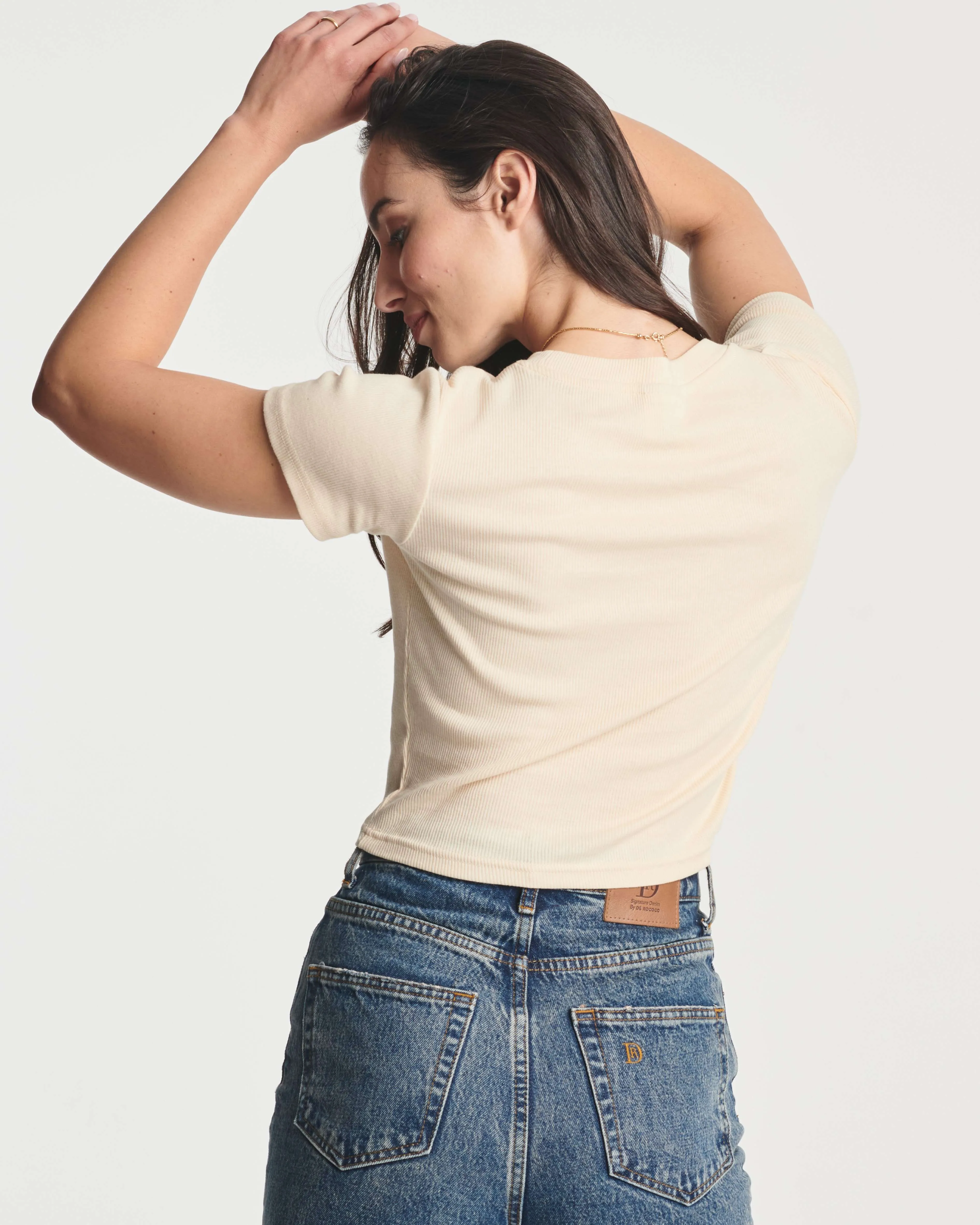 4 Pack: Women's Short Sleeve Ribbed Knit Crop Top (Available in Plus Size)
