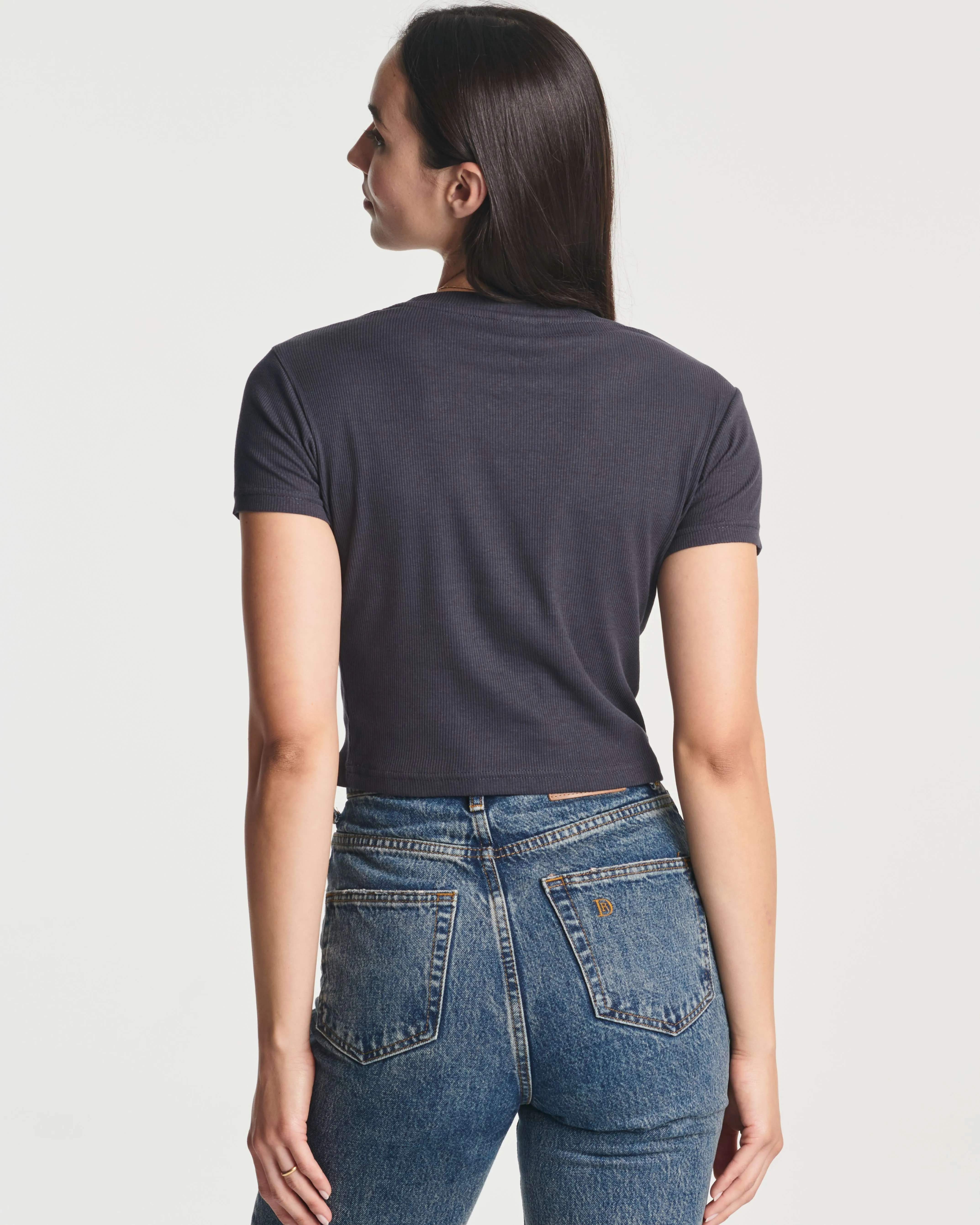 4 Pack: Women's Short Sleeve Ribbed Knit Crop Top (Available in Plus Size)