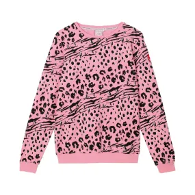 Adult Super Soft Sweatshirt Pink Mixed Animal Print