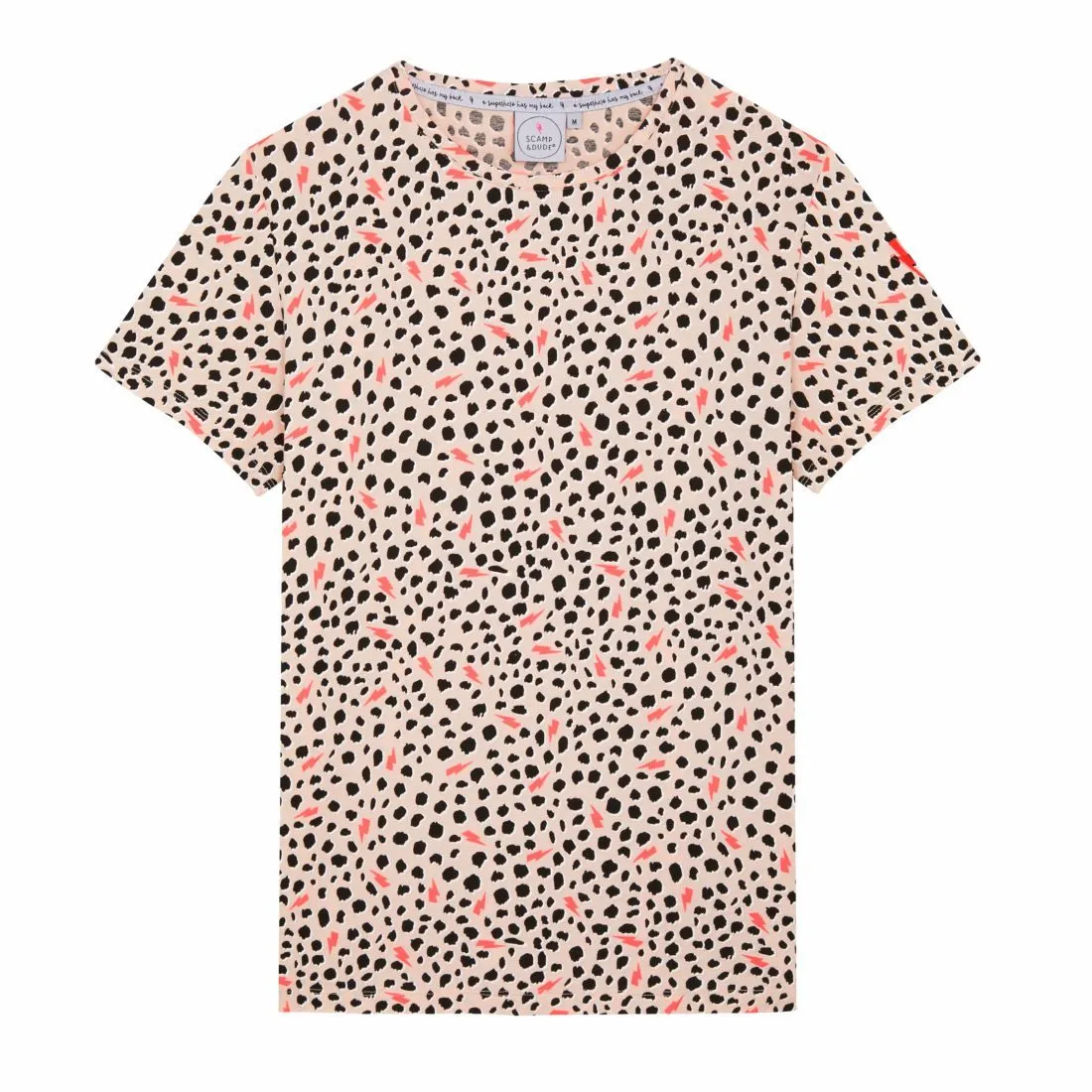 Adult T-shirt  - Blush Cheetah and Lightning Bolt print