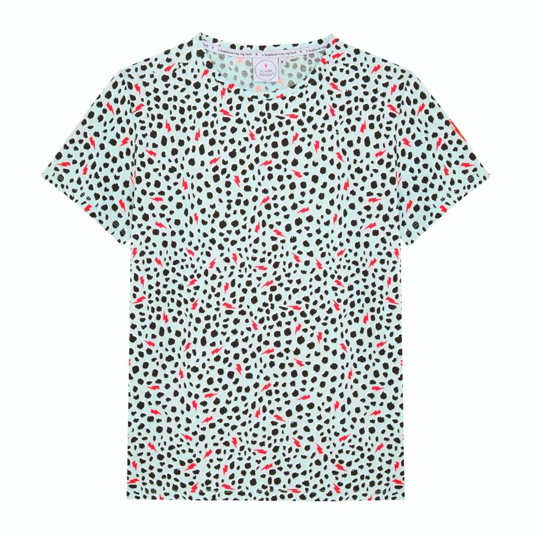 Adult T-shirt  -  Green Cheetah and Lightning Bolt print
