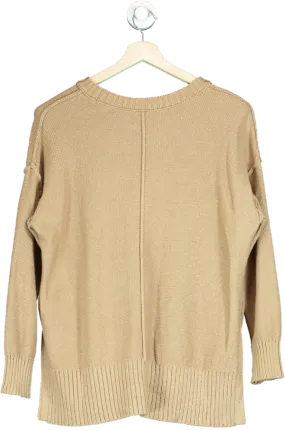 Aerie Brown Ribbed Knit Sweater UK XS