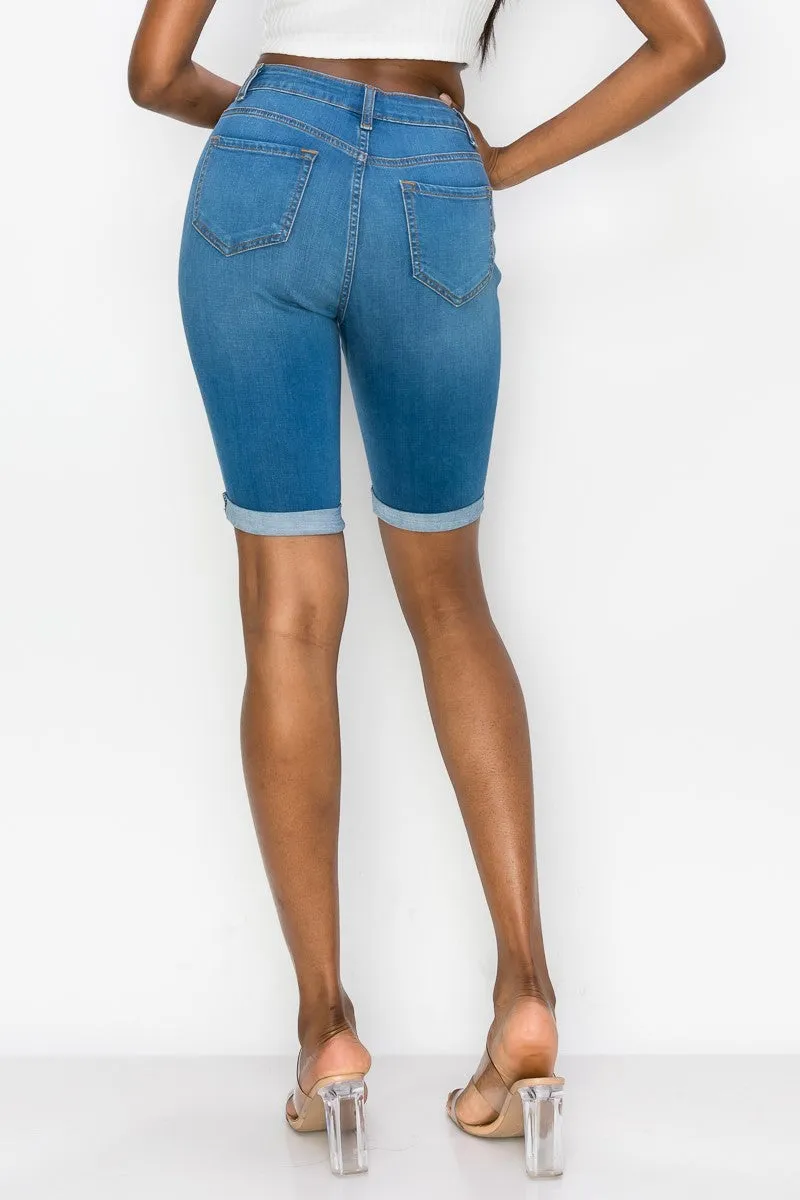 Amber - Classic High Rise Rolled Bermuda