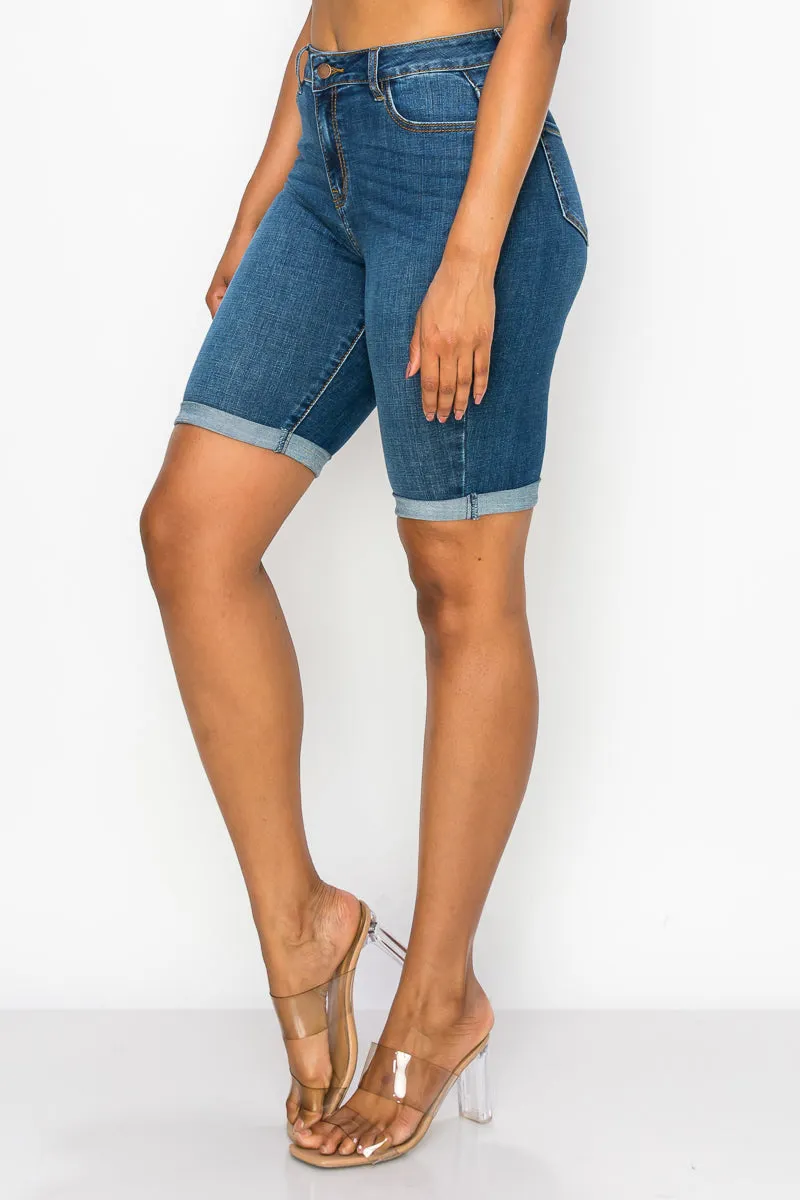 Amber - Classic High Rise Rolled Bermuda