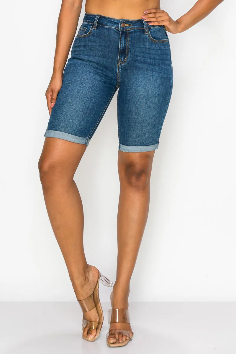 Amber - Classic High Rise Rolled Bermuda