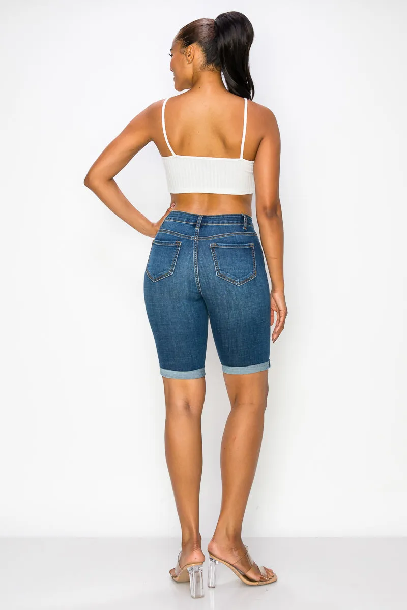Amber - Classic High Rise Rolled Bermuda