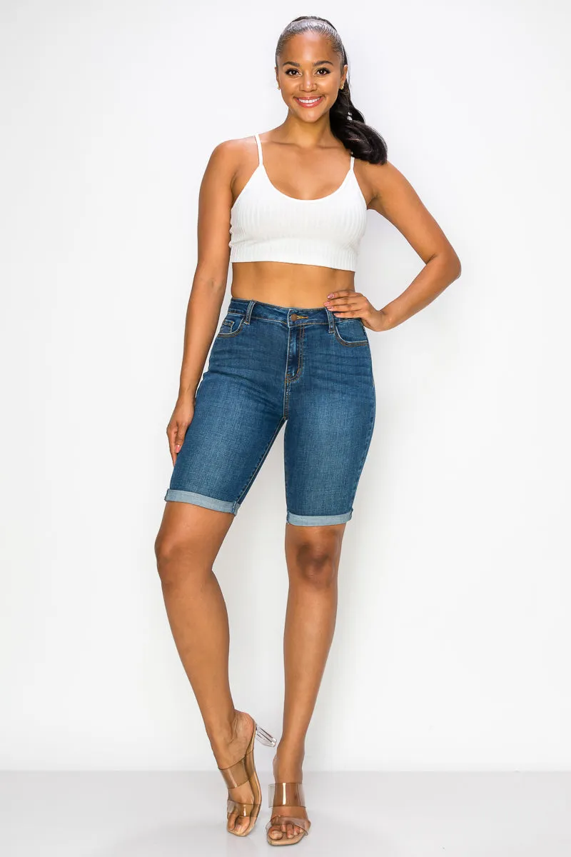 Amber - Classic High Rise Rolled Bermuda
