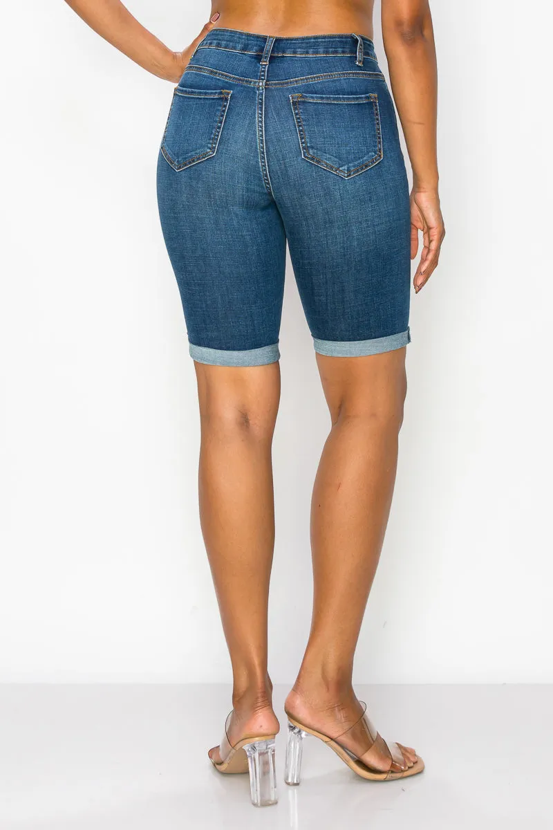 Amber - Classic High Rise Rolled Bermuda