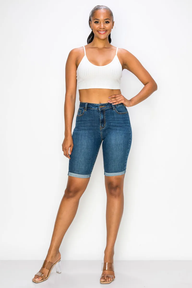 Amber - Classic High Rise Rolled Bermuda