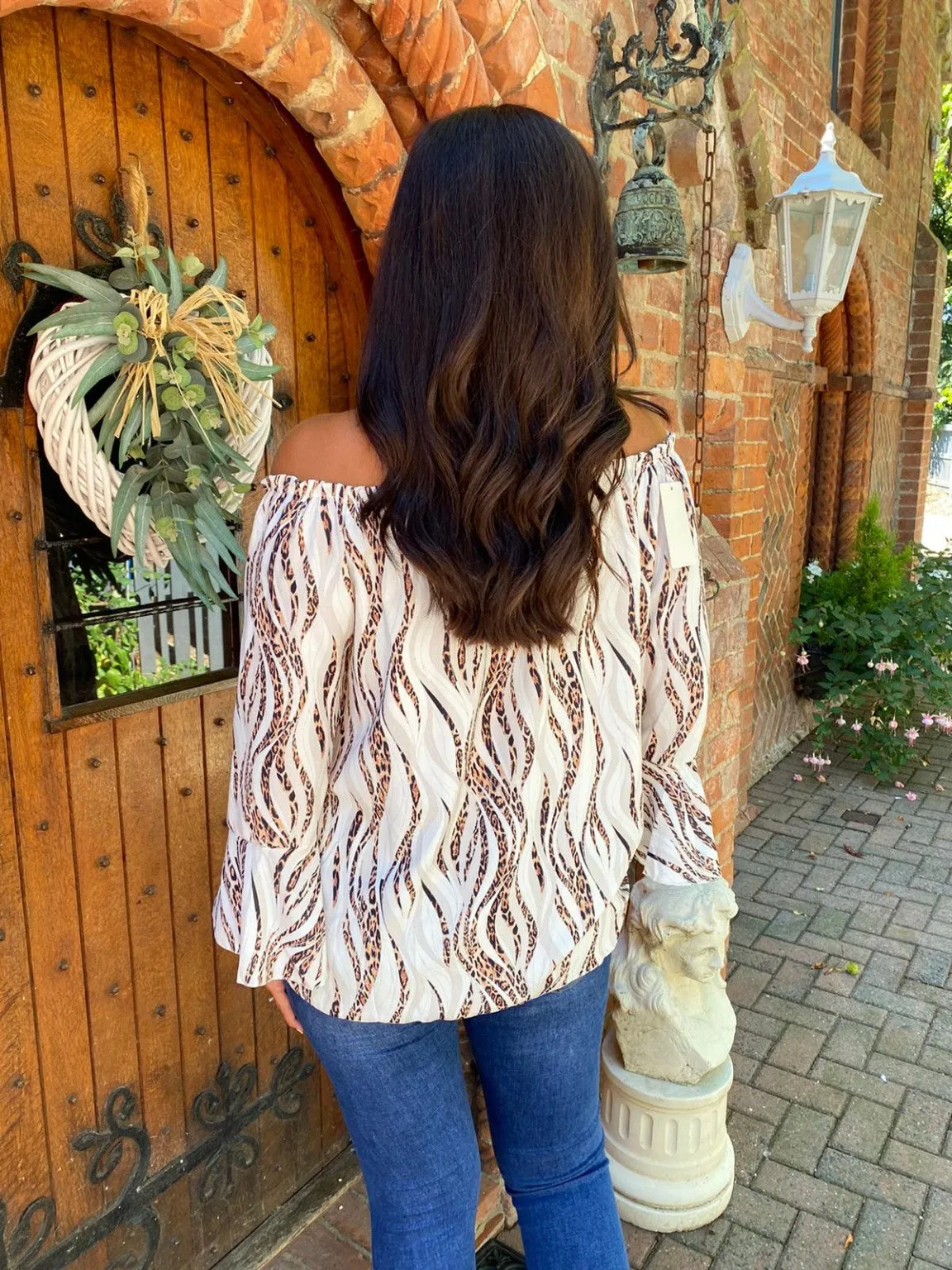 Animal Swirl Bardot Top Jules