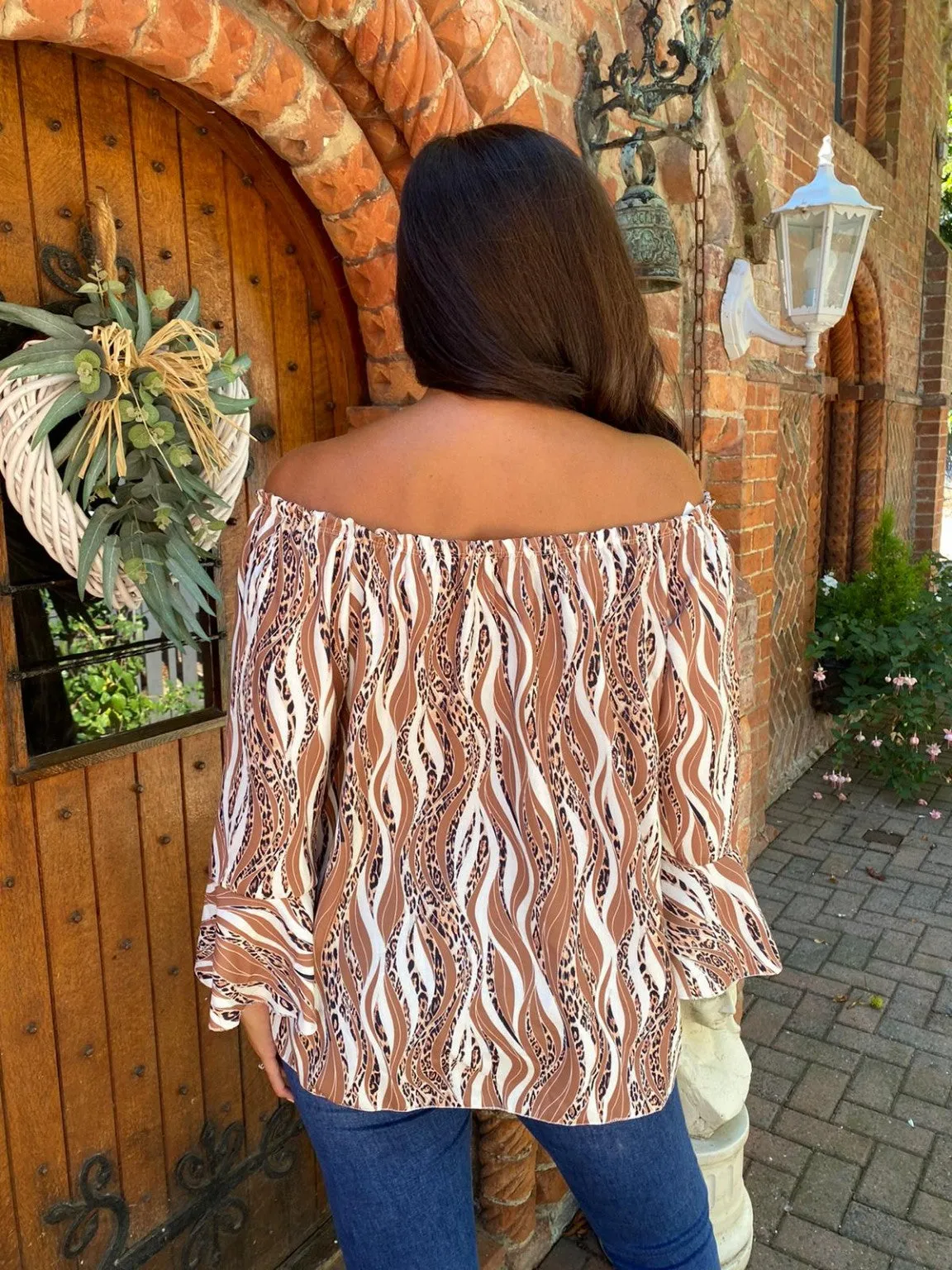 Animal Swirl Bardot Top Jules