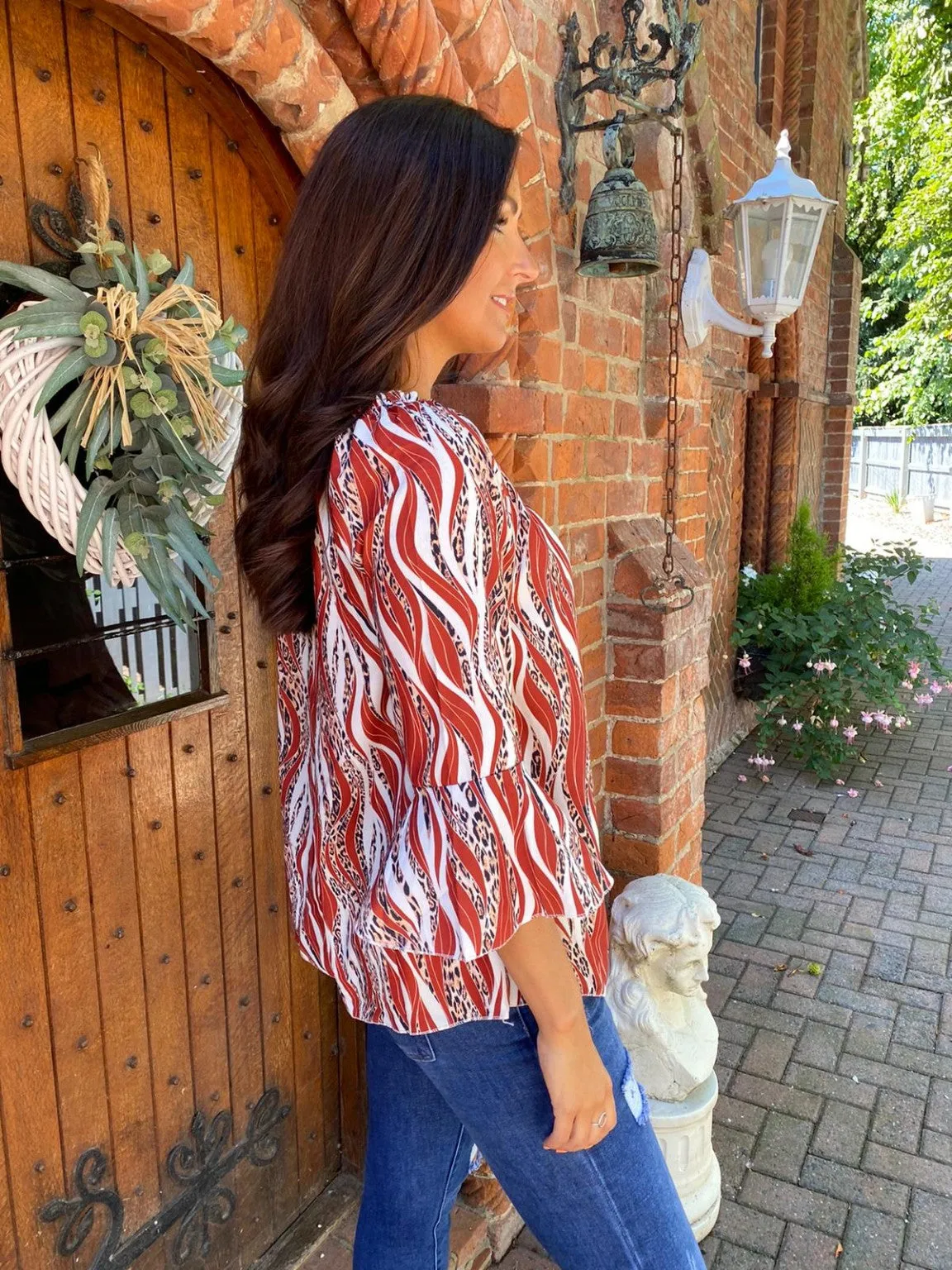 Animal Swirl Bardot Top Jules
