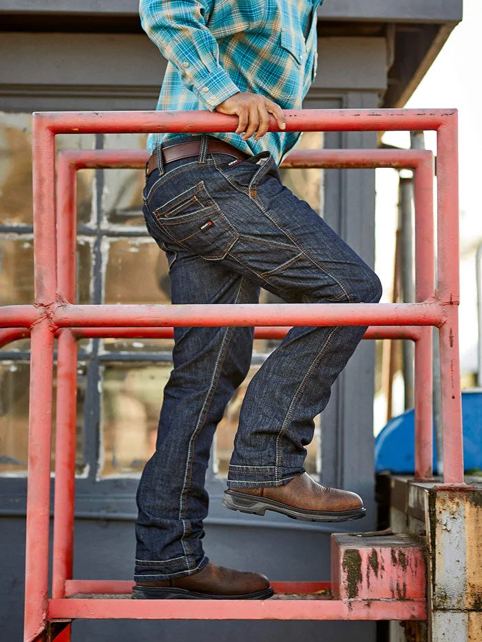 Ariat 10030263 Mens FR M4 Relaxed Stretch Duralight Workhorse Stackable Straight Leg Jean Dark Wash