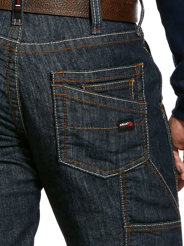 Ariat 10030263 Mens FR M4 Relaxed Stretch Duralight Workhorse Stackable Straight Leg Jean Dark Wash
