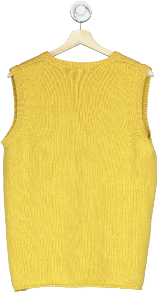 Assai Yellow Cashmere Sleeveless Sweater Vest UK M