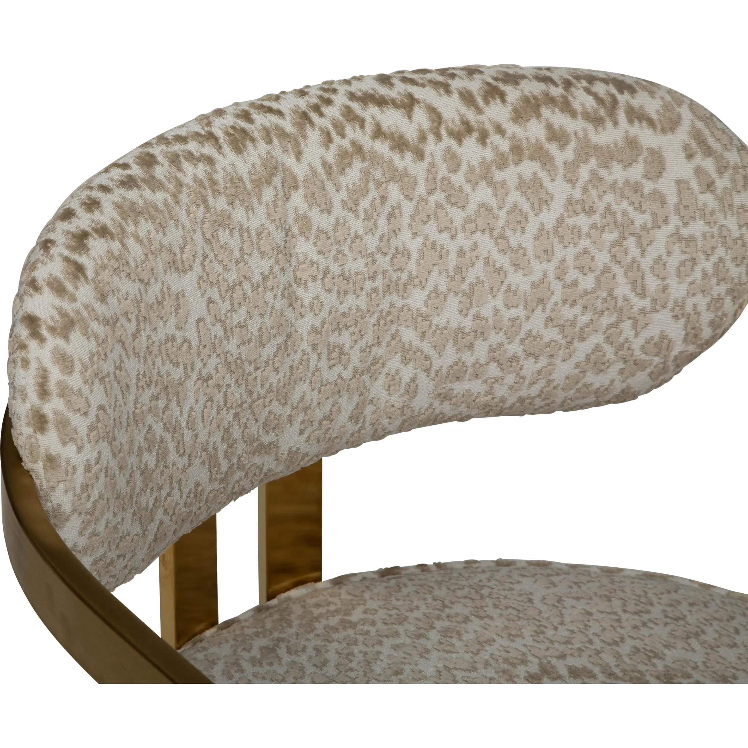 Athena Dining Arm Chair, Cloud Beige/Brushed Gold