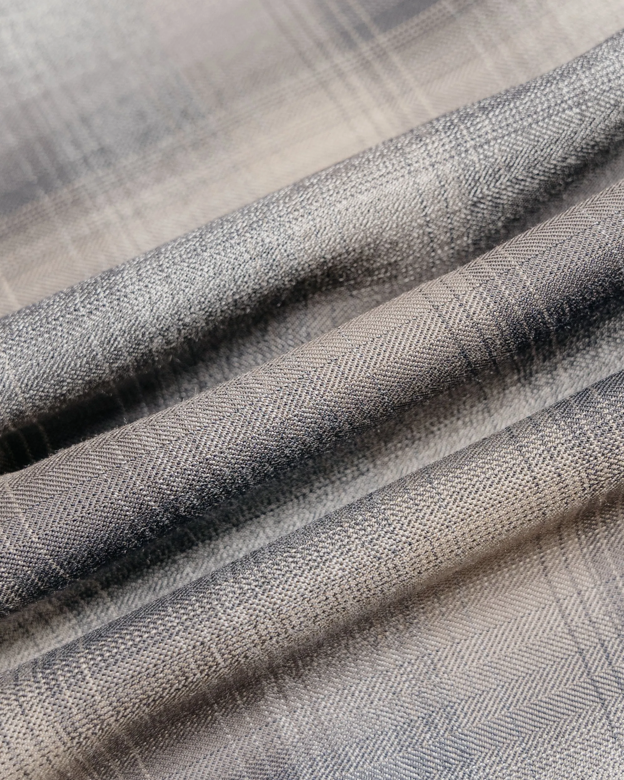 Auralee Super Light Wool Check Shirt Charcoal Grey Check