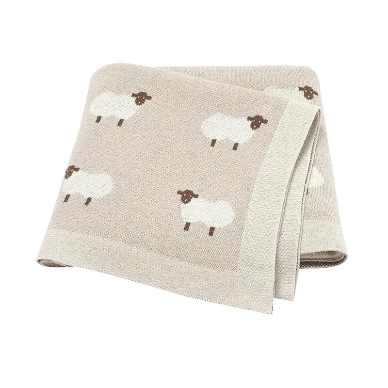 Baby Cotton Blankets Knitted Newborn Boys Girls Stroller Nursery Swaddle Wrap Cuddle Quilts 90*70Cm Infant Toddler Receiving Mat
