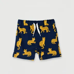 BC - Kids 'Navy' Leopard Printed Cotton Short BC793