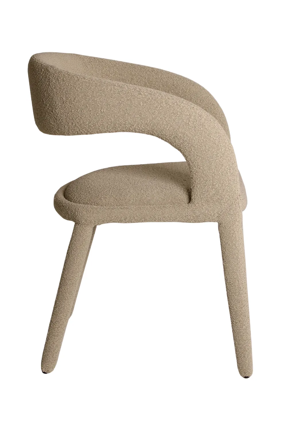 Beige Bouclé Curved Dining Chair | Andrew Martin Knox