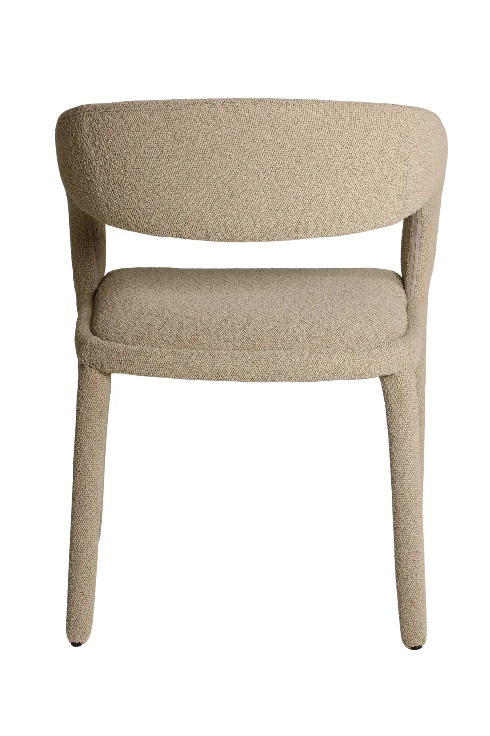 Beige Bouclé Curved Dining Chair | Andrew Martin Knox