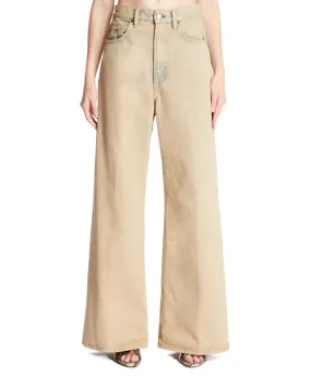 Beige Relaxed Fit Jeans