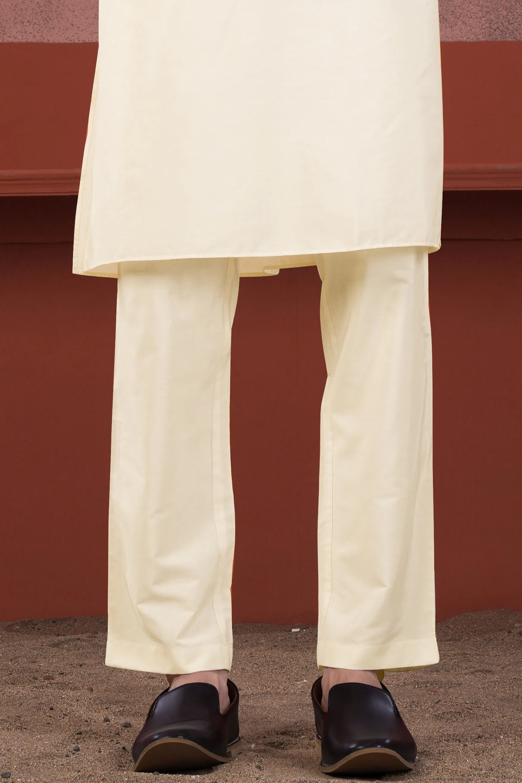 Beige Subtle Sheen Viscose Pajama F-8942