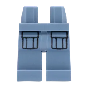 Blue Grey Legs with Large Pockets - LEGO Minifigure Legs