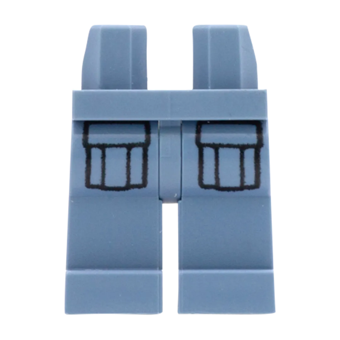 Blue Grey Legs with Large Pockets - LEGO Minifigure Legs