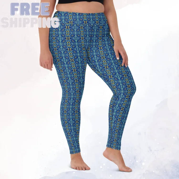 Blue Mosaic Comfy Leggings