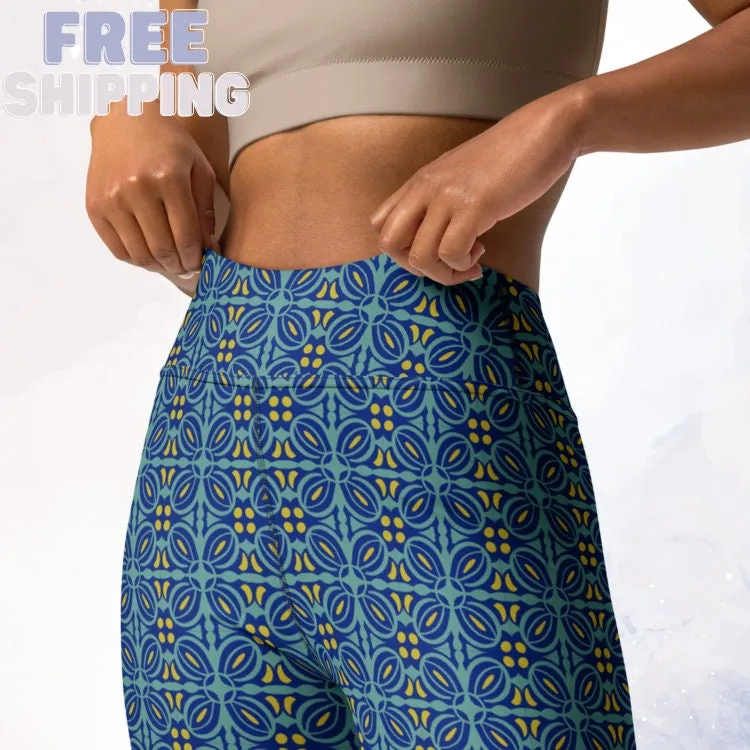 Blue Mosaic Comfy Leggings