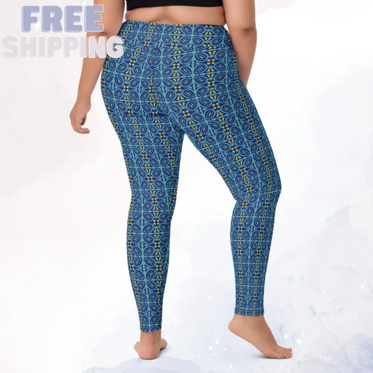 Blue Mosaic Comfy Leggings