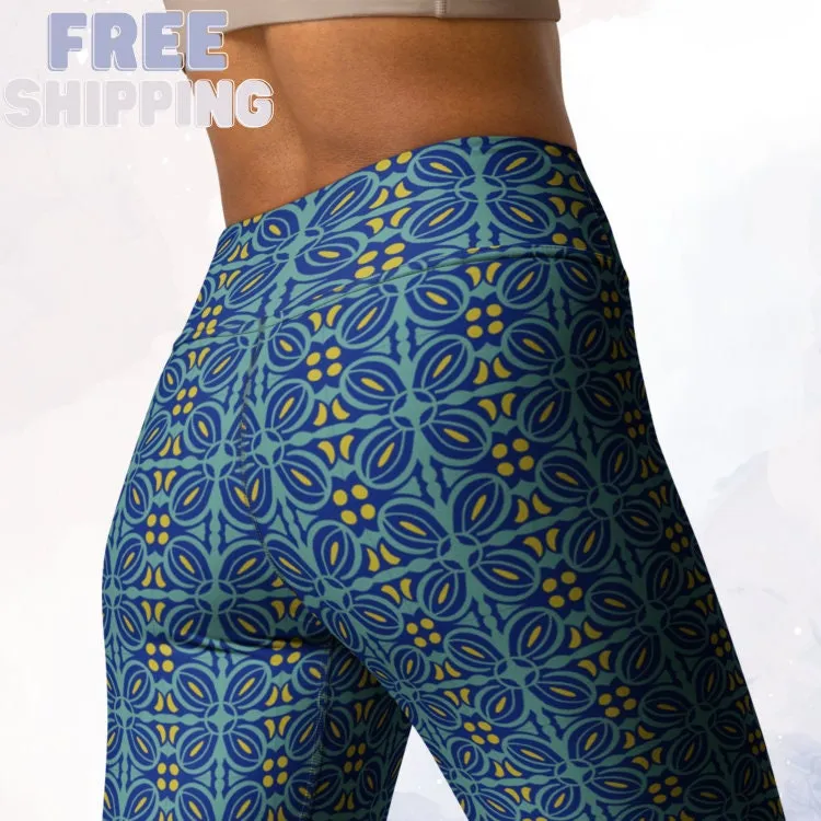 Blue Mosaic Comfy Leggings