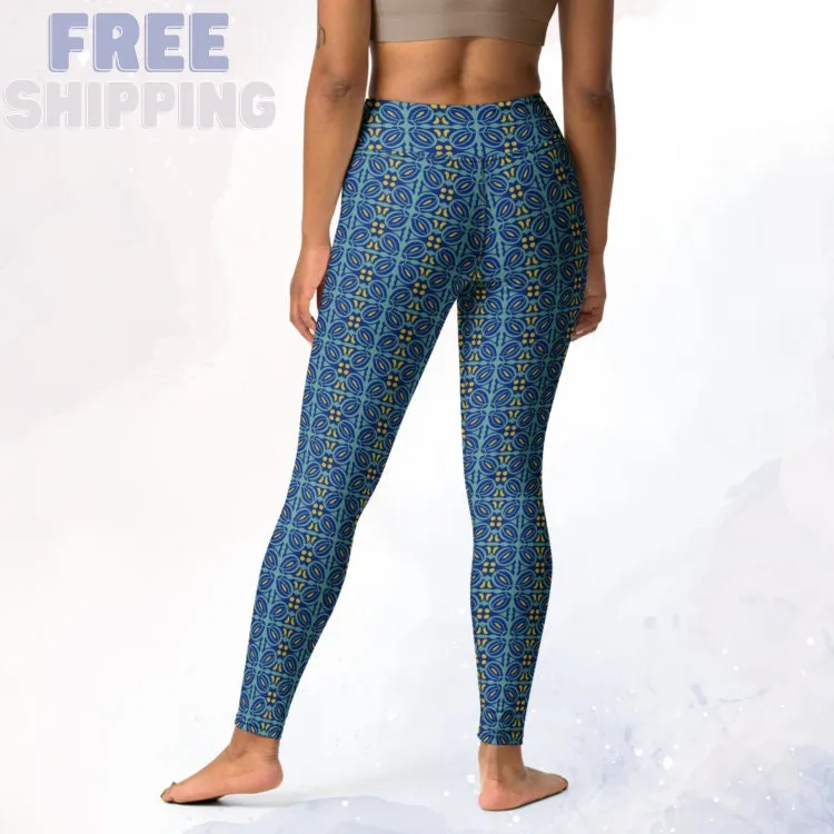 Blue Mosaic Comfy Leggings