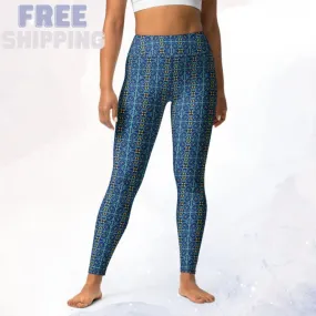 Blue Mosaic Comfy Leggings