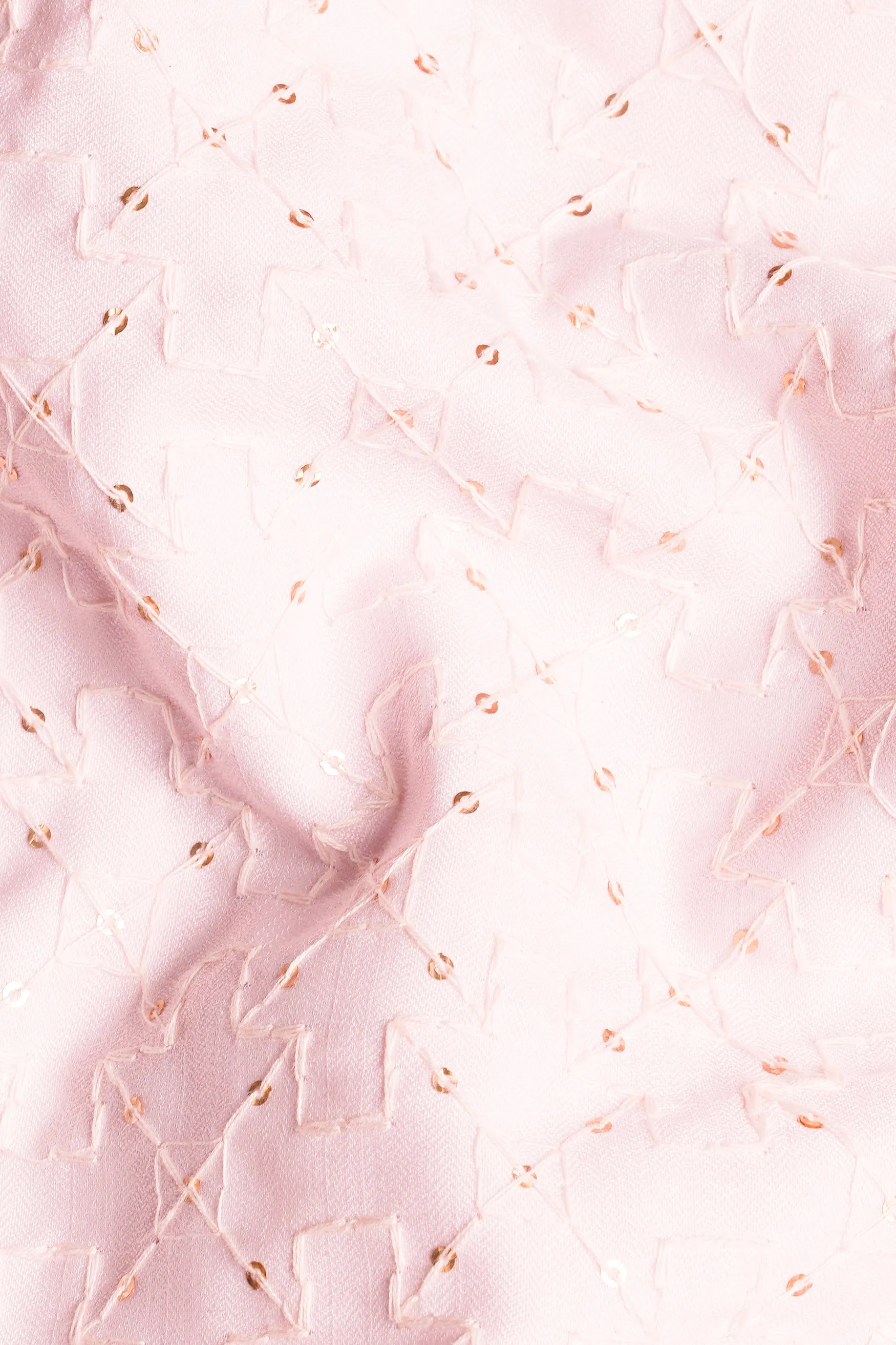 Blush Pink Viscose Embroidered With Tikki Work Designer Kurta With Nehru Jacket