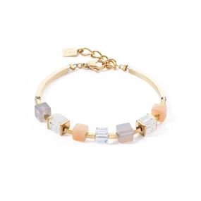 Bracelet Precious Statement Cubes grey-peach