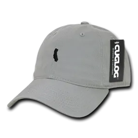 California Map Baseball Cap Dad Hat, Grey