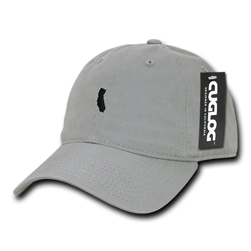 California Map Baseball Cap Dad Hat, Grey