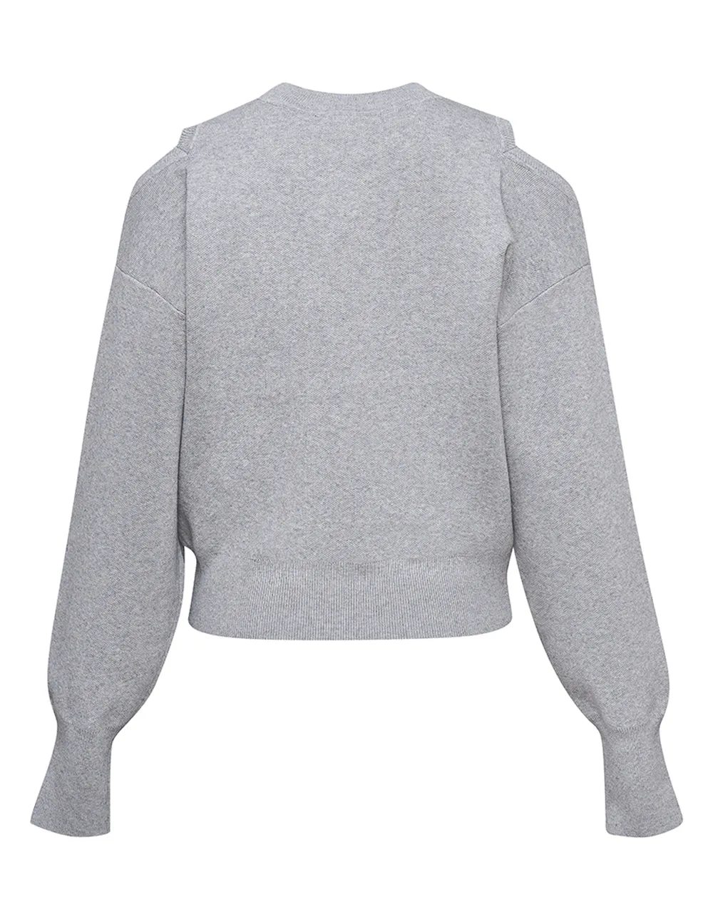 Cotton Nylon Cold Shoulder Sweater