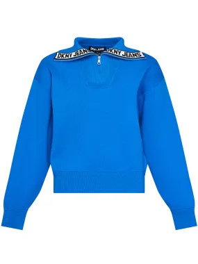 Cotton Nylon Funnel Neck Sweater