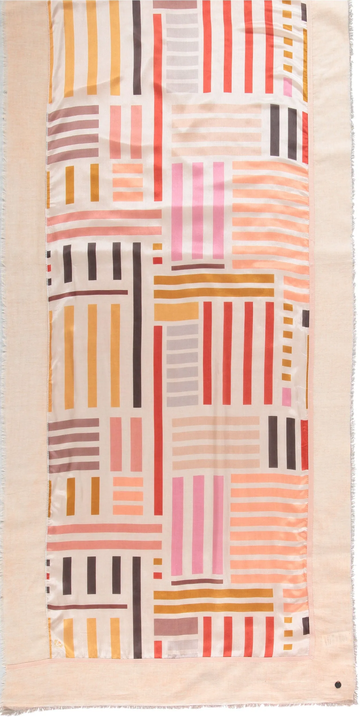 Cross Hatch Patchwork Cotton Silk Wrap