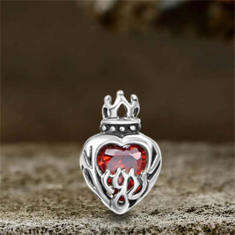 Crown Gem Stainless Steel Gothic Stud Earrings