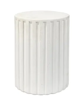 Fluted Column Side Table White